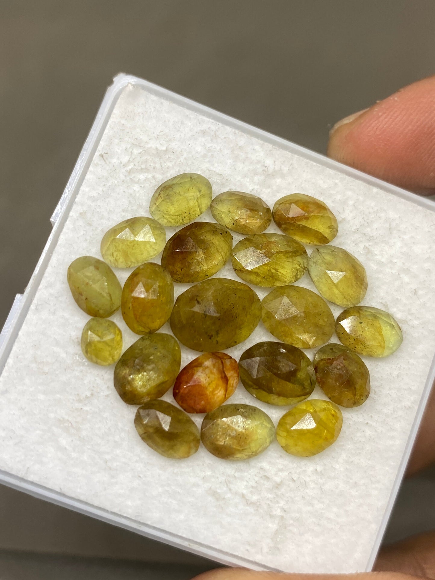 Bicolor sapphire Tanzania mines yellow sapphire rosecut multi sapphire lot  pcs 20 wt 30.80 cts size 5x4.7-10x8mm rosecut sapphire