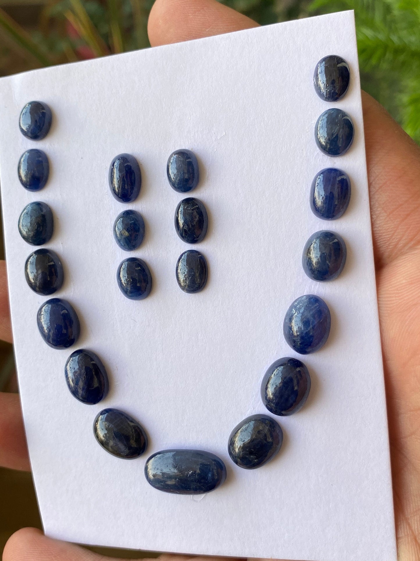 Burma mines blue sapphire cabochons necklace earrings supplies not calibrated wt 77 size 8.6x6.7mm-17.1x9.1mm pcs 21 blue sapphire Cabochon