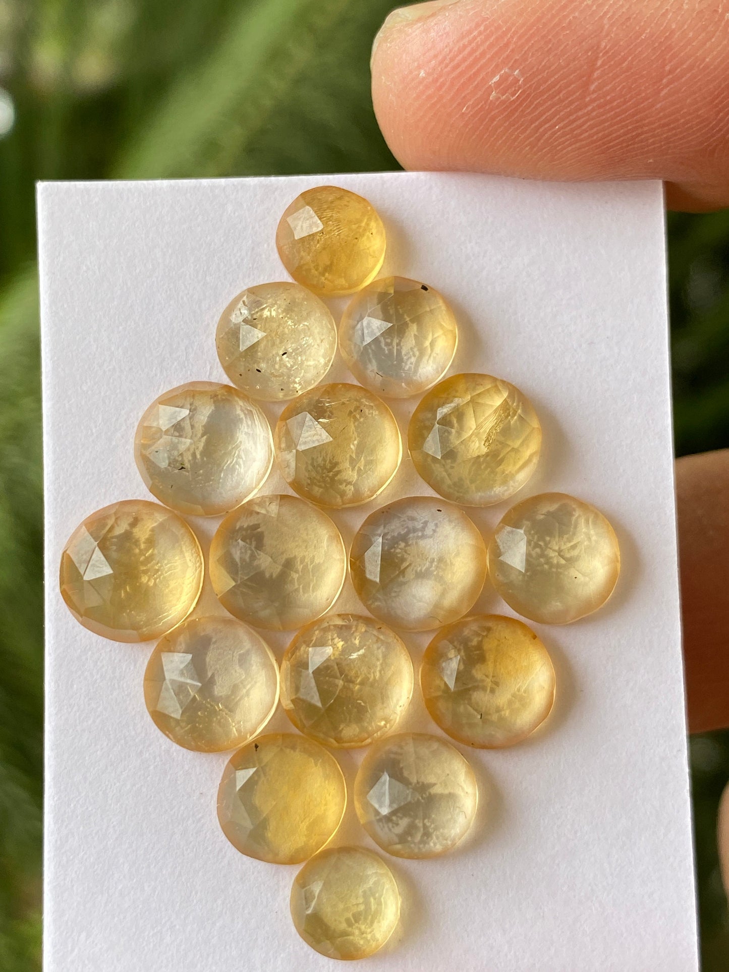 Dazzling rare Citrine rosecut round shape wholesale lot  natural citrine round rosecut weight 29 carats pcs 16 size 6.5mm-9mm flatback