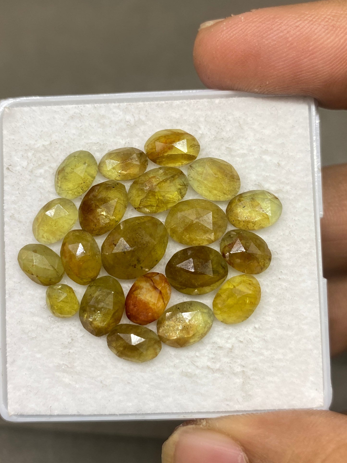 Bicolor sapphire Tanzania mines yellow sapphire rosecut multi sapphire lot  pcs 20 wt 30.80 cts size 5x4.7-10x8mm rosecut sapphire