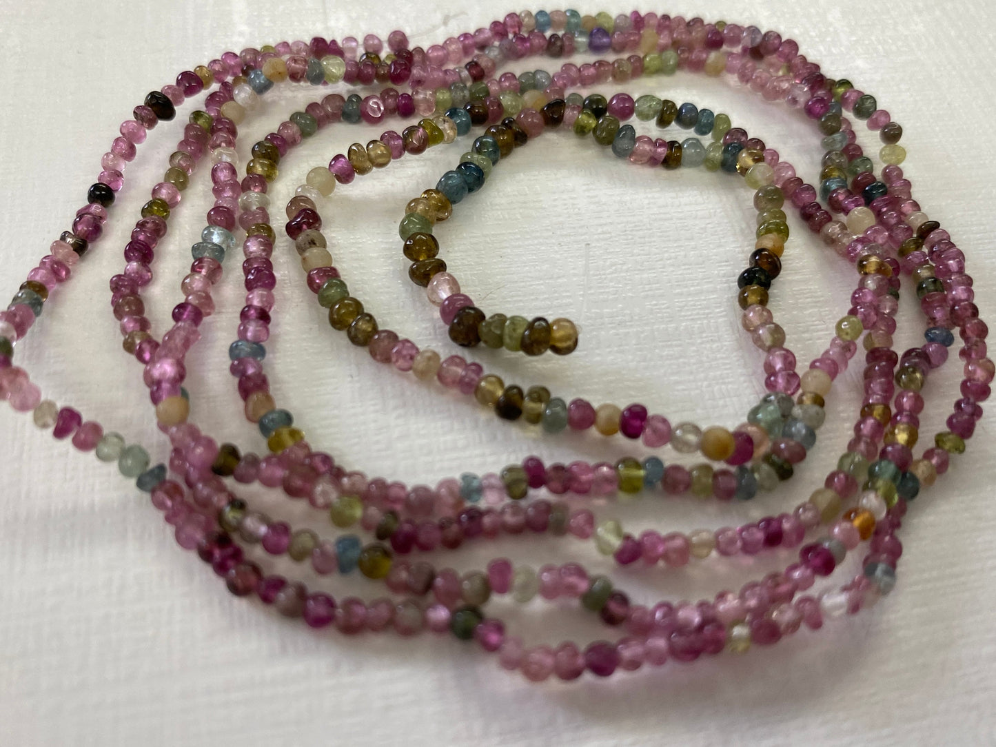 Pink multi Tourmaline beads Natural tourmaline beads small size 2mm-3mm Weight 44 carats Length 34 inches  Wholesale lot