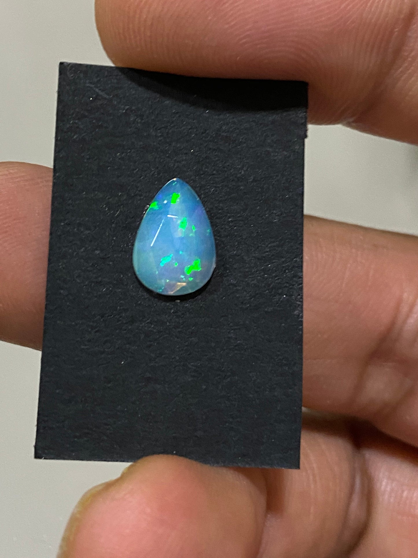 Awesome rare single piece Ethiopian opal rosecut ring green fire Welo opal rosecut pear wt 1 cts size 10.5x7.5mm for a ring opal rosecut