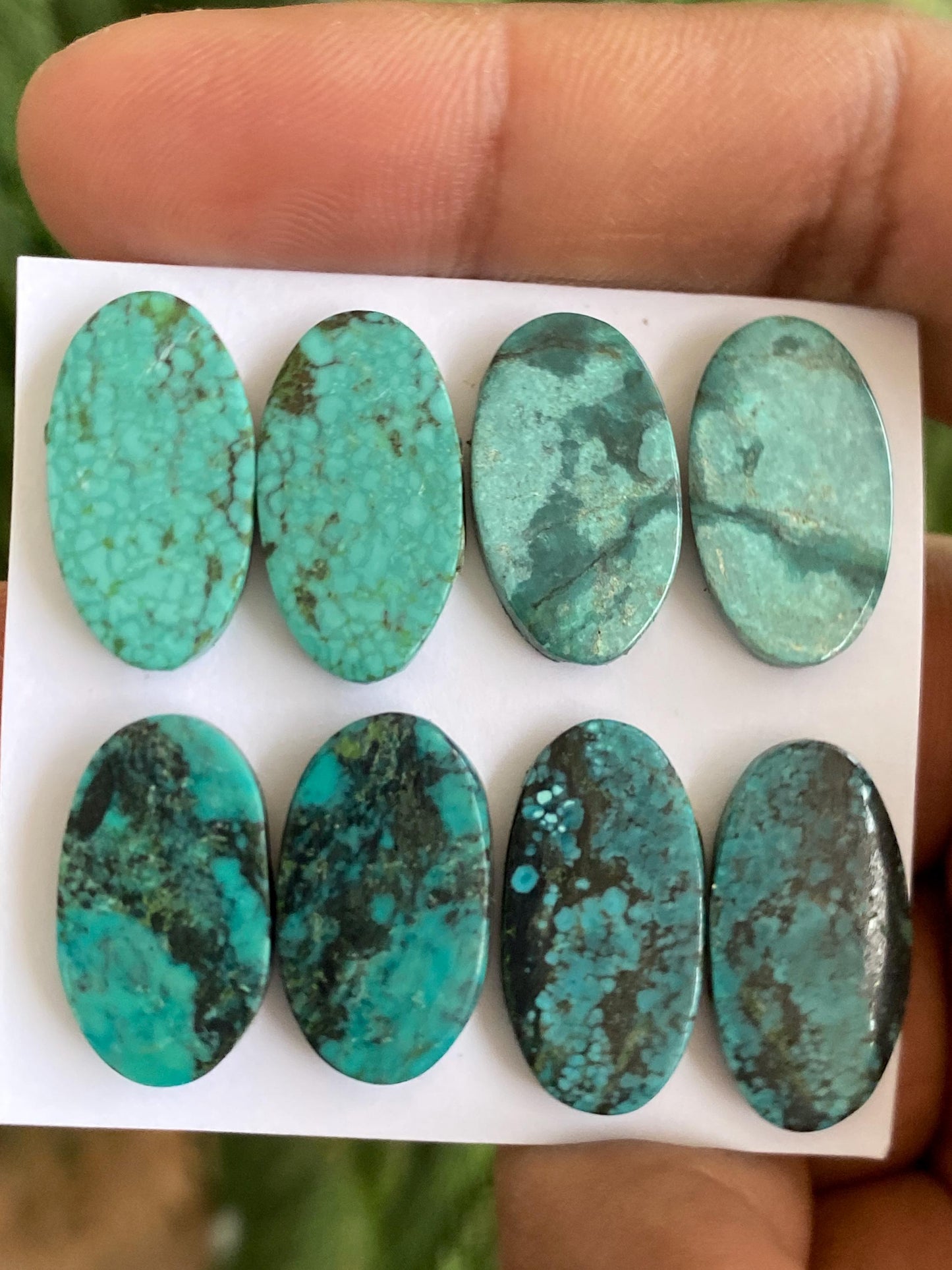 Rare Turquoise pairs natural hubei mines smooth polished cloud mountain pcs 8 wt 56 carats big 20x12-21x11mm turquoise earrings supply