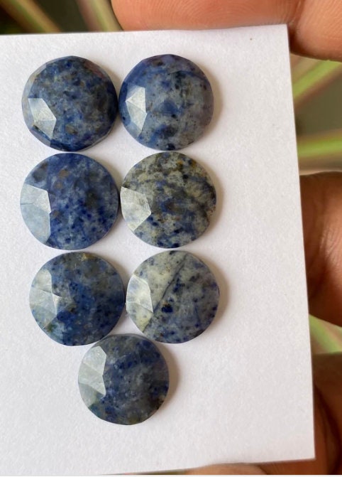 Fascinating  Dumortierite rosecut wholesale lot rosecut dumortierite round flatback gems