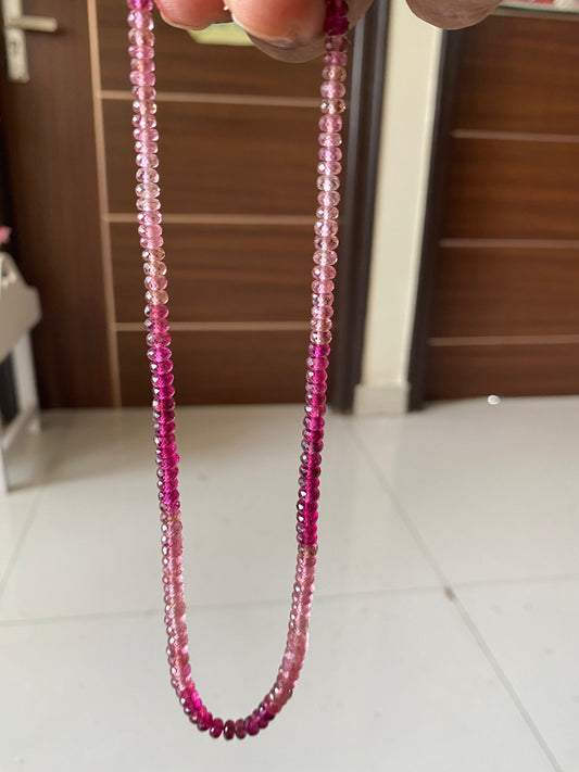 Tourmaline beads NATURAL rubellite beads tourmaline pink tourmaline beads Size 4.5-6.5mm wt 95 cts shaded pink tourmaline 1 strand