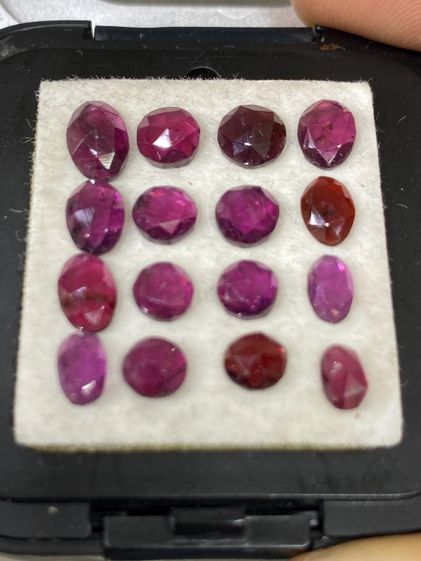 Rhodolite garnet fancy garnet rosecut pcs 16 wt 28 cts mix size 8.8x6mm-12x9mm ovalish shapes rhodolite purple garnet rosecut