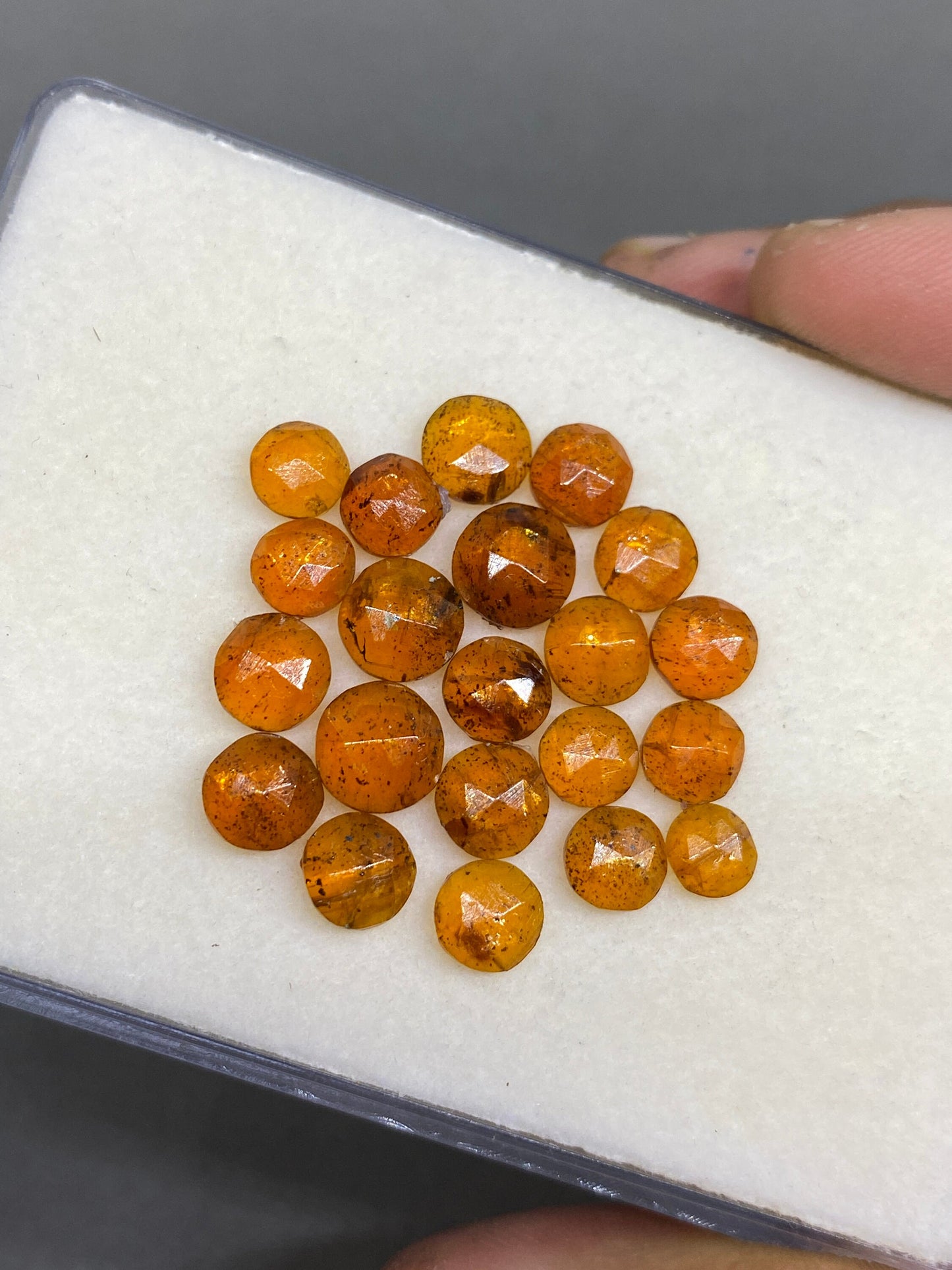 Amazing Rare orange kyanite rosecut round flats fine quality weight 30 carats pcs 22 size 5.9-8mm good quality rosecut kyanite