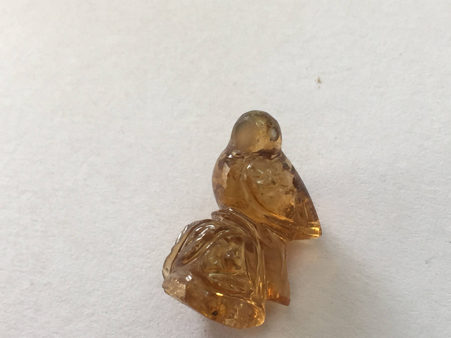 Citrine rare beautiful bird carving collector piece citrine bird carving weight 10.5 carats size 17x11mm