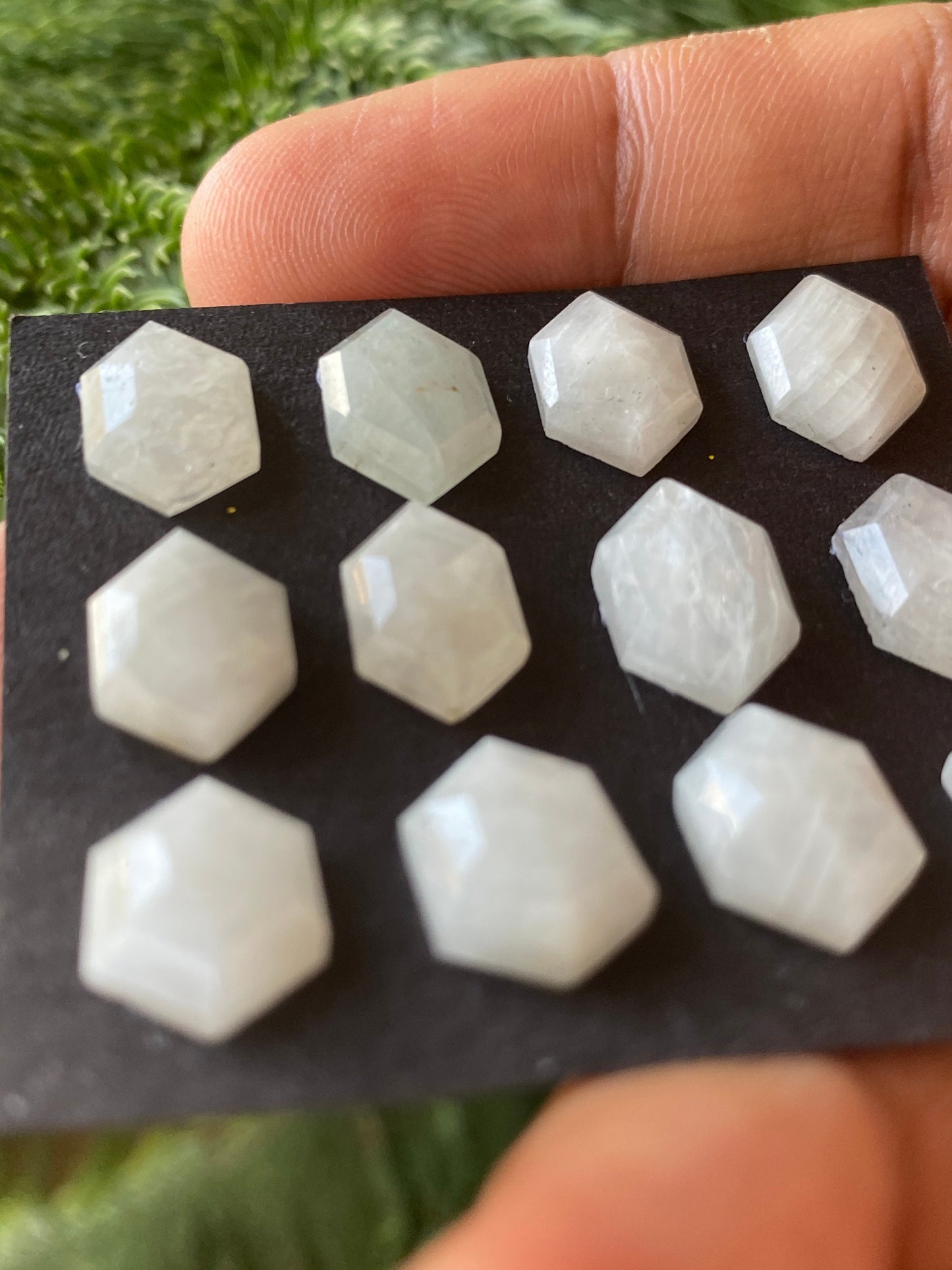 Awesome Rare white multi sapphire hexagon step cuts weight 60 cts  pcs 12 size 12.5x8.3mm sapphire stepcut hexagon flatbacks