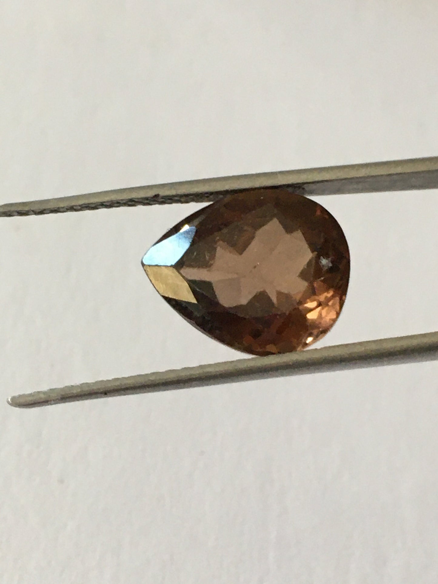 Fabulous champagne brown pear cut wt 4.5 carats size 11.6x9.4mm tourmaline cut for ring pendant