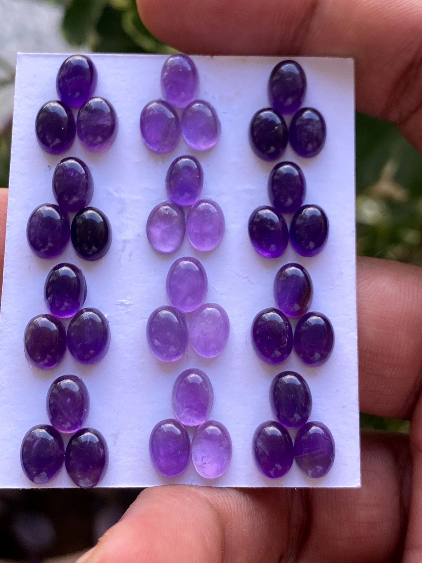 Gorgeous amethyst oval cabochon  pcs 36 wholesale lot weight 38 carats size 8x6mm amethyst cabochons