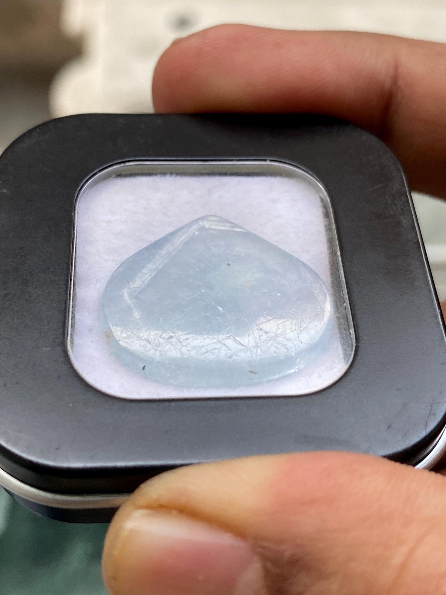 Lovely Natural Very Rare sky Blue sapphire silver sheen  23x20mm weight 20 carats Africa mines sapphire cabochon ideal for pendant