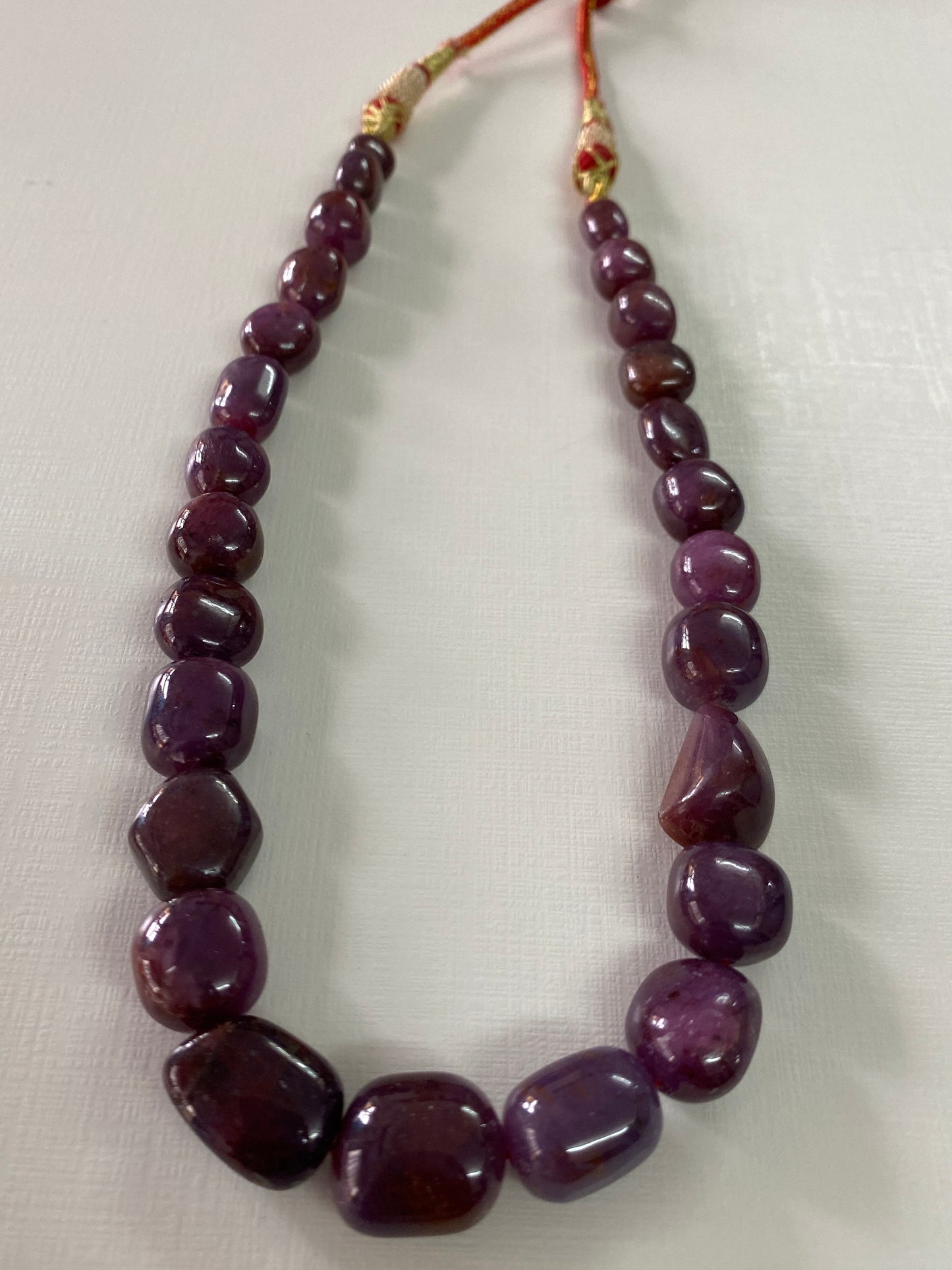 Rare size Natural Ruby Jewelry necklace old tumbles antique long beads necklace ruby necklace weight 587  carats size  mm