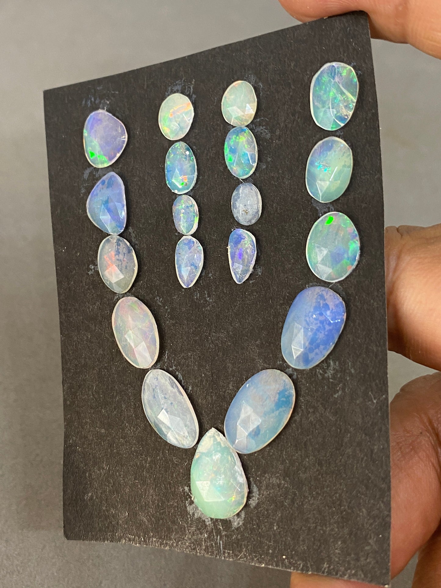 Dazzling Ethiopian opal rosecut Welo opal rosecut necklace supply wt 17 cts pcs 9 size 7x4mm-14x9mm rosecut fire natural opal rosecut