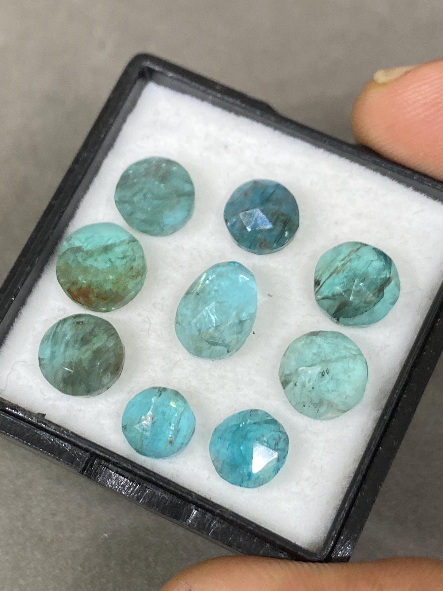 Lovely Blue green apatite rosecut wholesale lot weight 17 cts pcs 9 rosecut blue apatite flats size 6mm-8mm apatite rosecut