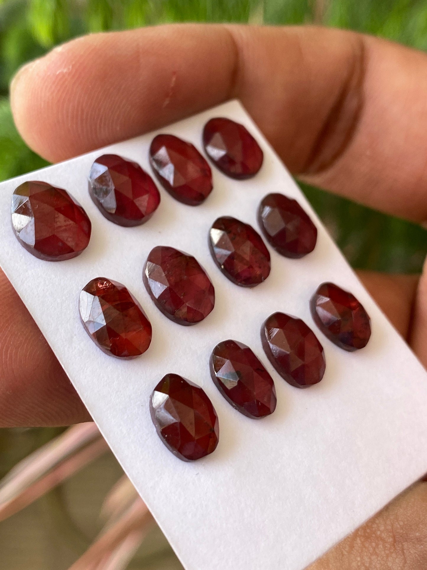 Gorgeous rare rosecut red  garnet fancy garnet rosecut  pcs 12 wt 28 cts mix sizes 9x6-10x7mm mix shapes orange garnet rosecut