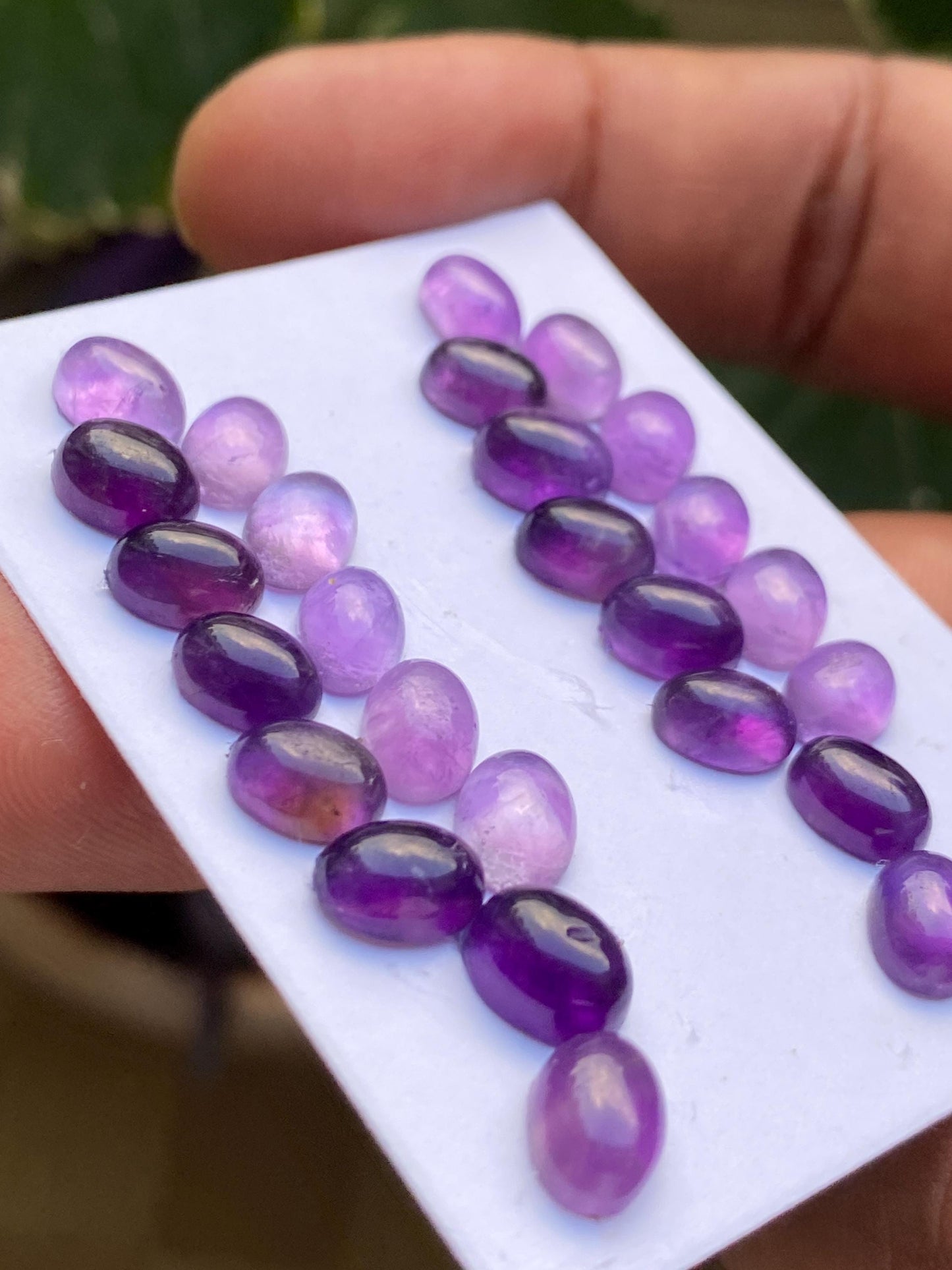 Fascinating amethyst oval cabochon  pcs 26 wholesale lot weight 36 carats size 8x6mm amethyst cabochons