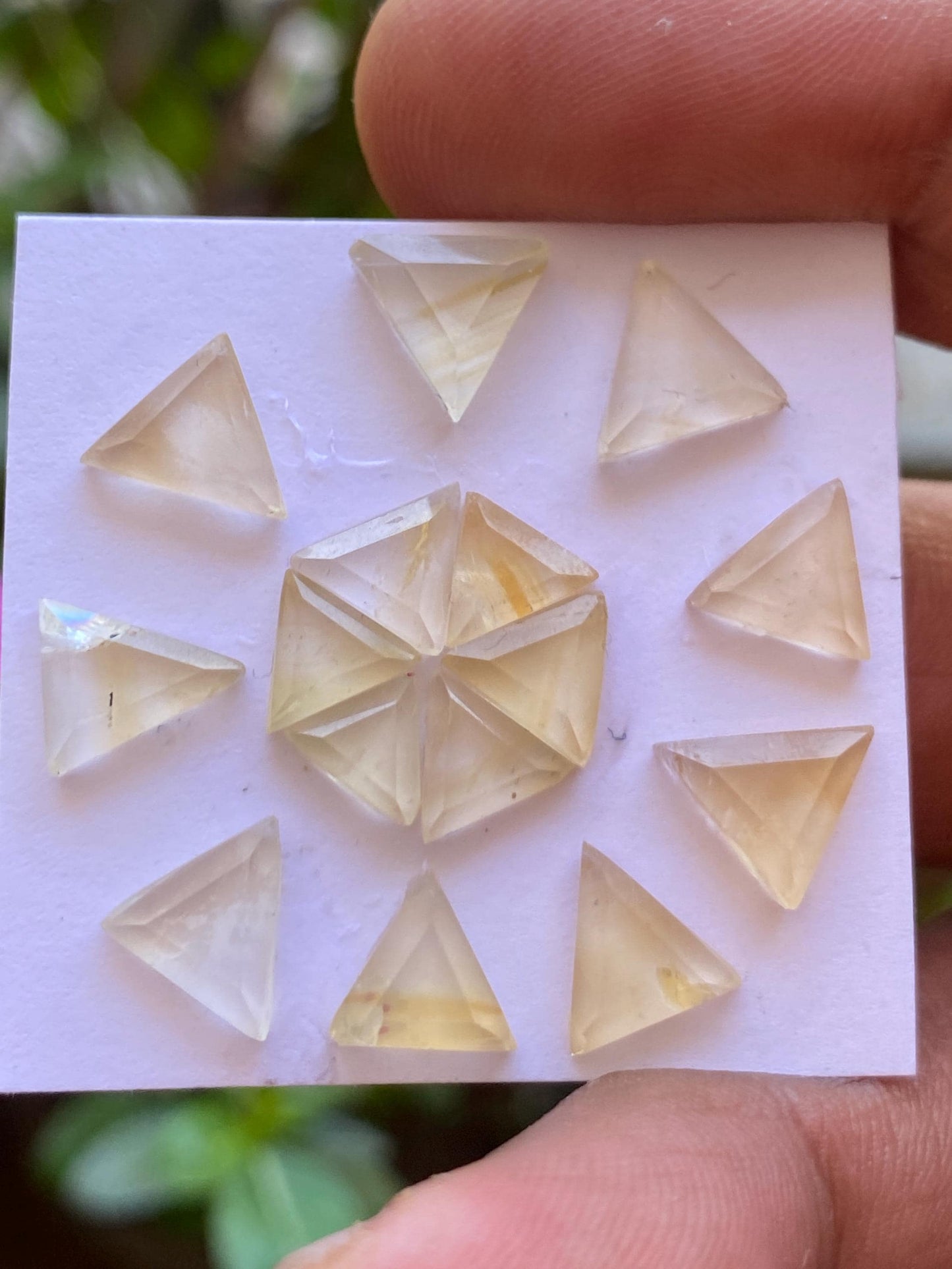 Gorgeous rare citrine triangle kite geometric  flatback beautiful fine quality pcs 15 wt 16.60 cts size 6mm-8mm citrine flatback