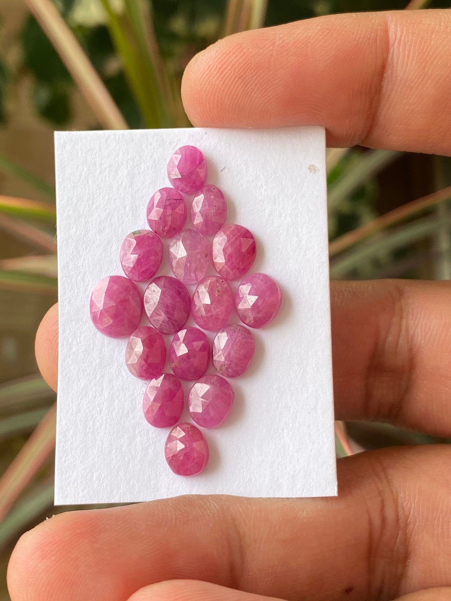 Exquisite very rare natural ruby rosecut lot  oval shapes mozambique pcs 16 wt 24 cts size 6.8x5.5mm-8.8x7.4mm unheated ruby rosecut