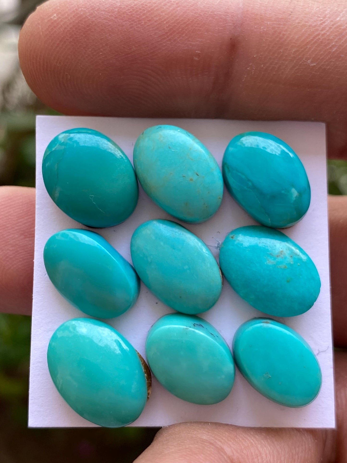 Gorgeous rare Arizona  mines Turquoise cabochons  natural smooth polished ovals pcs 9 wt 46.50 carats 12x9-14x10mm turquoise cabochons