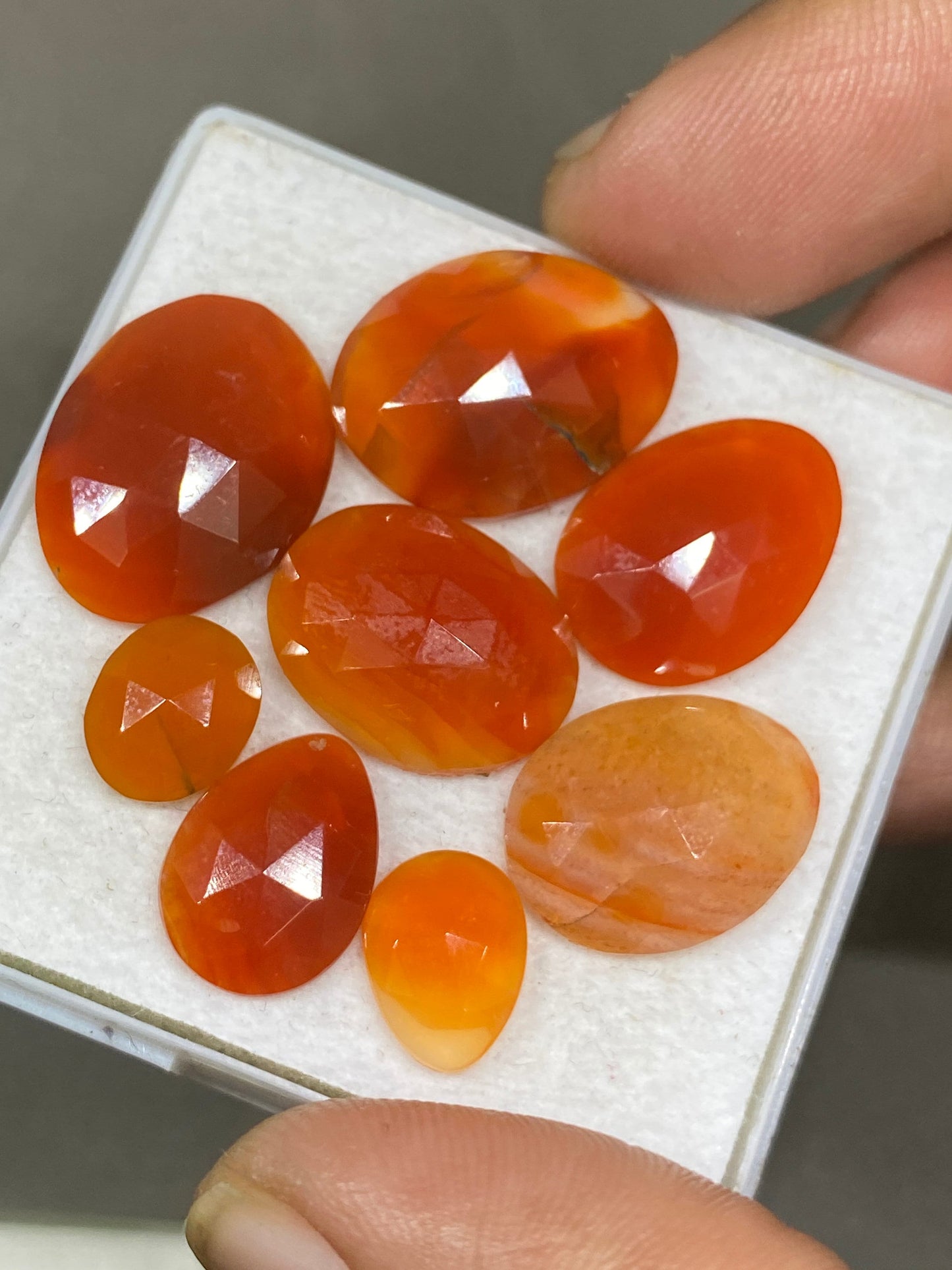 Beautiful  Carnelian rosecut ovals big size pcs 8 wt 45 carats size 11x8-19x15mm aaa quality oval shapes carnelian cabochons