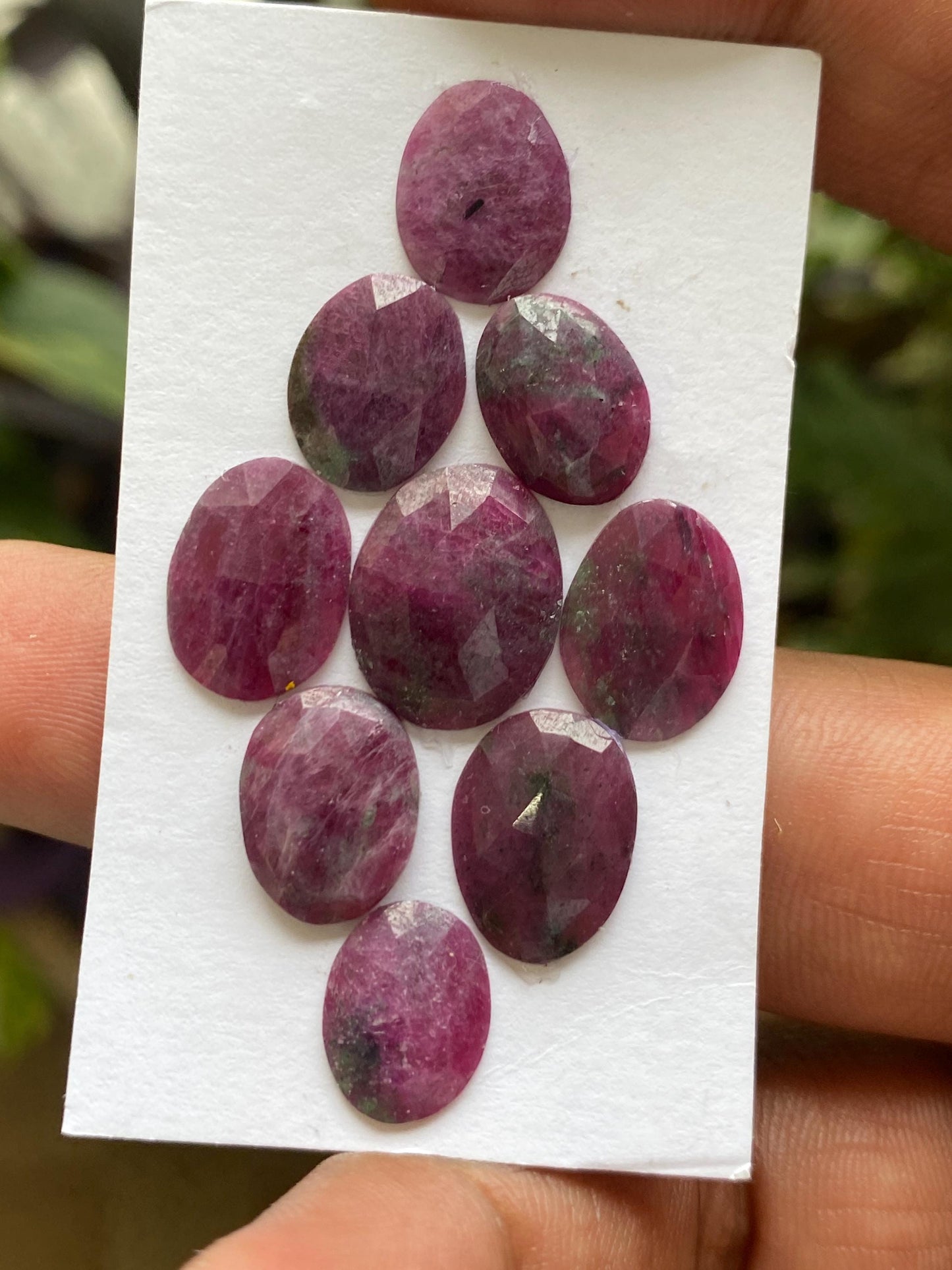 Enchanting very rare longido mines natural ruby rosecut lot  mix shapes pcs 9 wt 36.40 cts size 12x9-15x12mm unheated untreated ruby rosecut