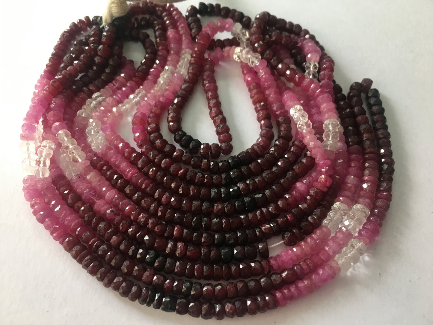 Ruby shaded beads wholesale lot five strands big size 4.2mm to 4.7mm length 16 inches each