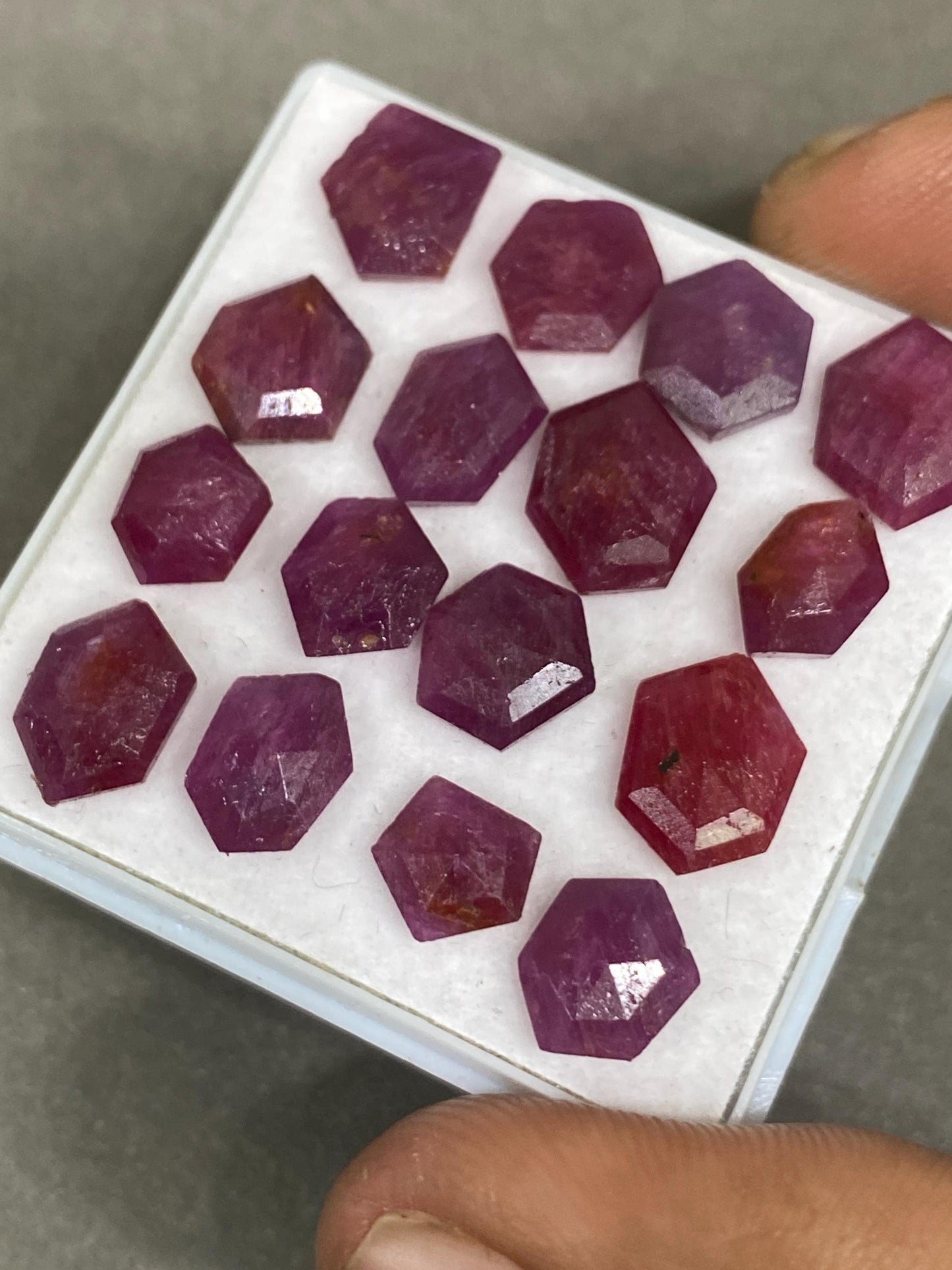 Fascinating Natural ruby flats irregular pointed shapes side faceted flats ruby natural pcs 16 wt 30 cts size 7mm-10.5x8mm ruby faceted cut