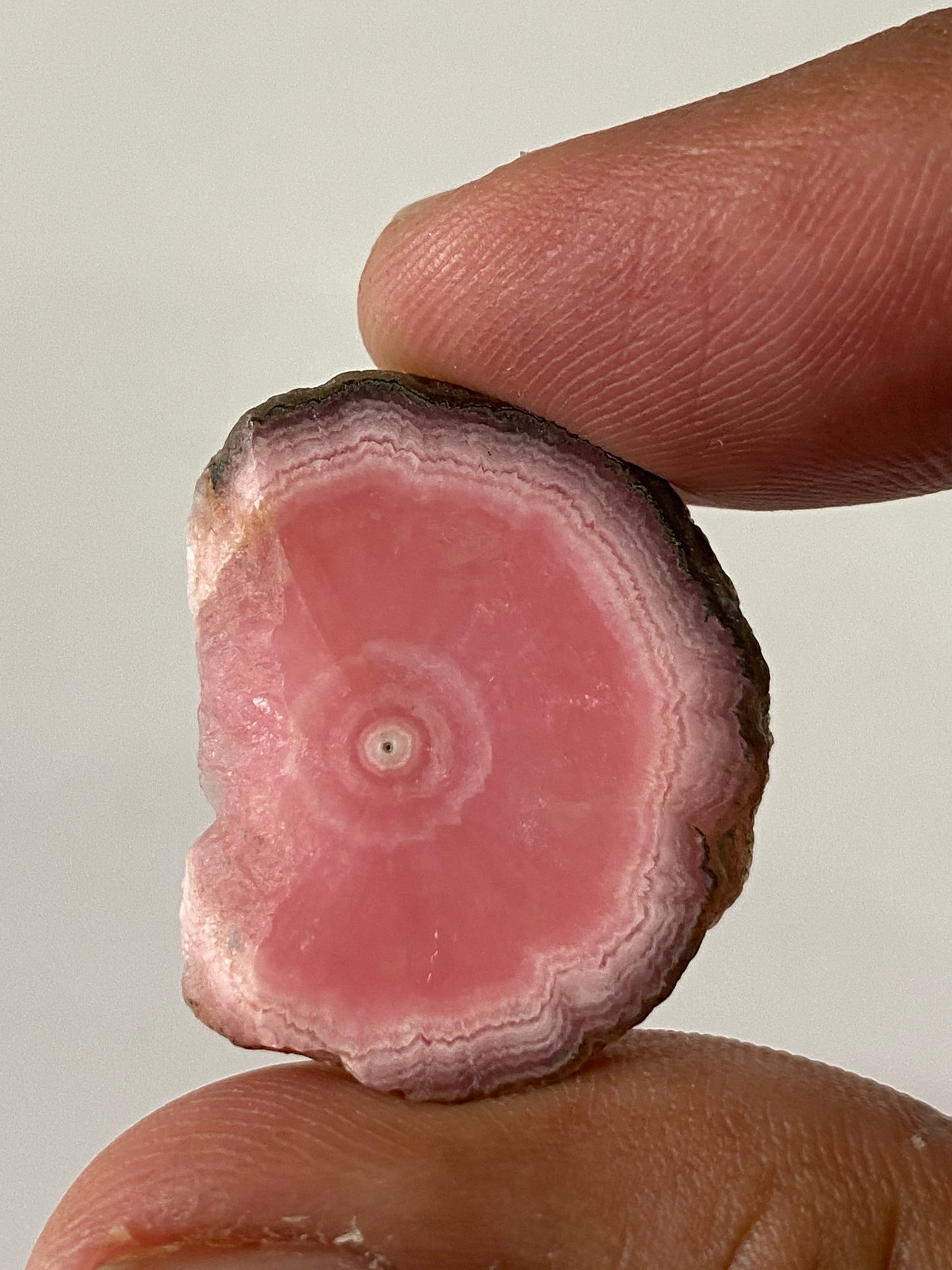 High quality rhodochrosite slice watermelon smooth polished wt  26 carats size 27x23mm one of a kind very rare