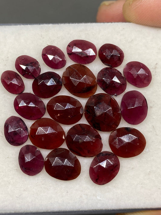 Mesmerising rare rosecut red  garnet weight 54 carats pcs 20 size 7x6mm-11x10mm Fancy garnet rosecut