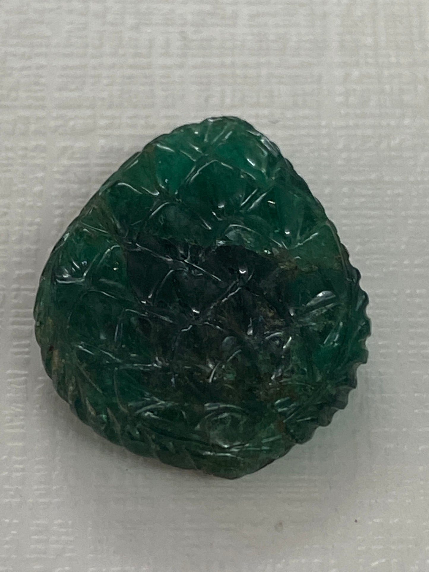 Very Very rare Zambian Emerald pendant Carving weight 12.5 carats Beautiful rare natural emerald carving Size 20x16mm rare natural emerald