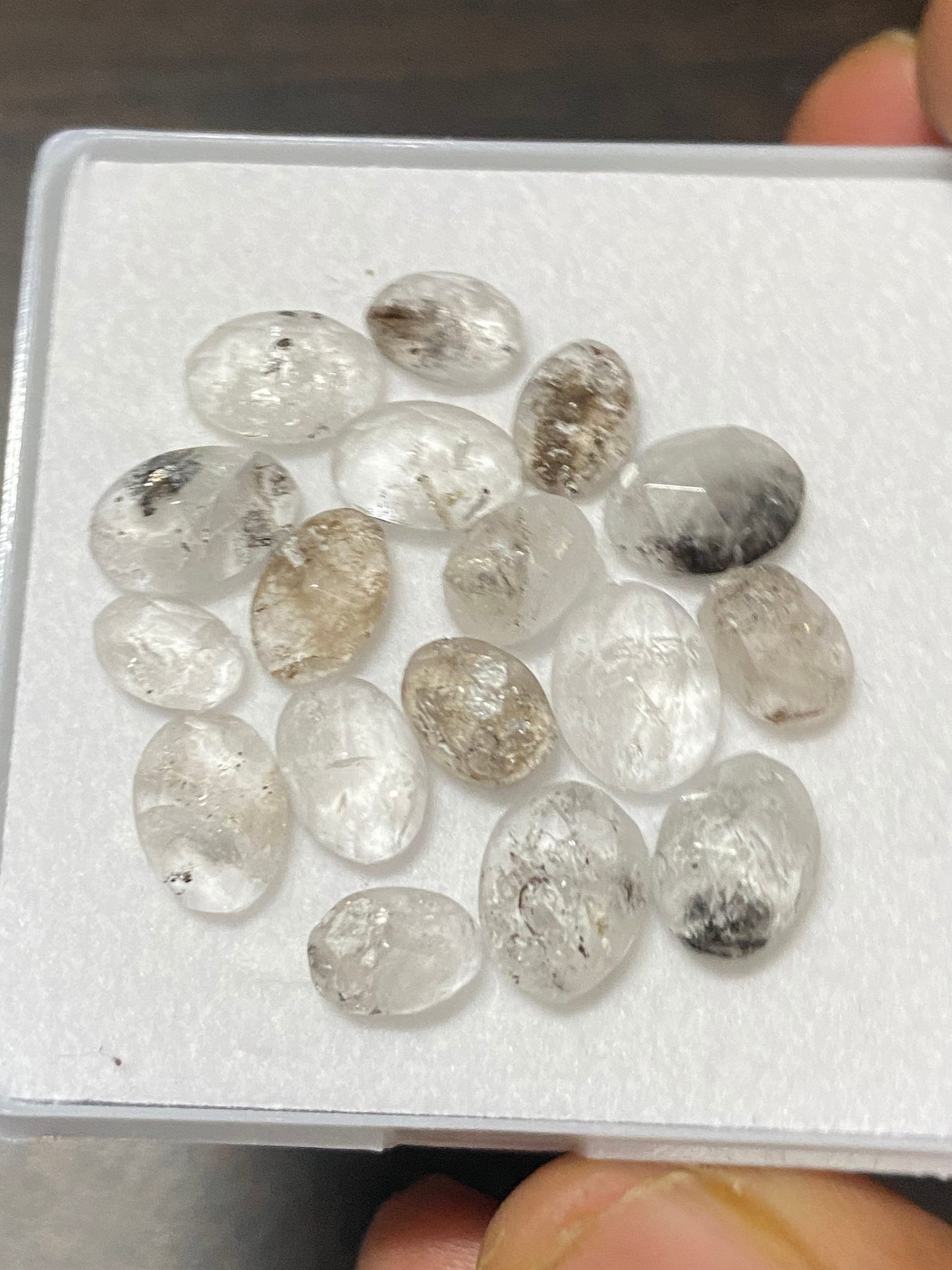 Stunning herkimer diamond rosecut lot amazing quality pcs 17 wt 26 carats size 7.5x5mm rosecut herkimer diamond