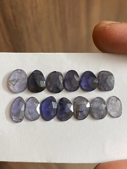 Stunning  Rare iolite rosecut fancy wholesale lot weight 10.20 carats size 8x7-13x7mm pcs 13 iolite rosecut