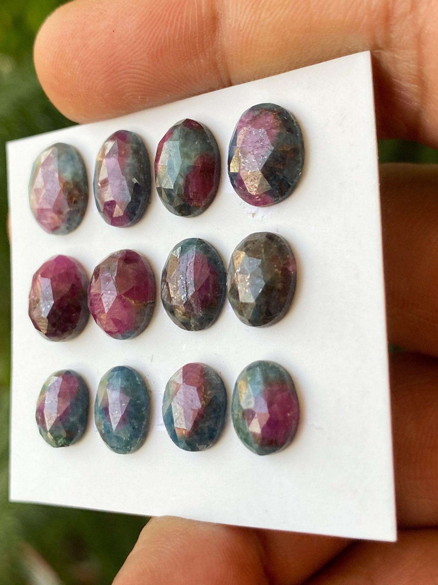 Lovely rare natural ruby fuschite rosecut oval lot  pcs 12 wt 35 cts size 9x7mm-11x9mm unheated untreated ruby rosecut