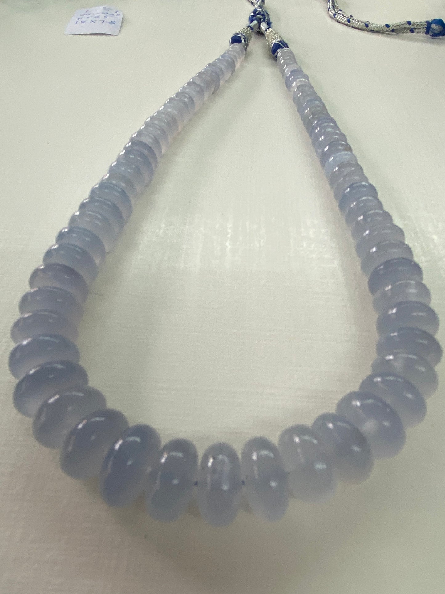 Delightful Lavender chalcedony beads necklace aaaaa fine quality wt 300 cts length 14.5 inches size 7mm-11.7mm chalcedony necklace