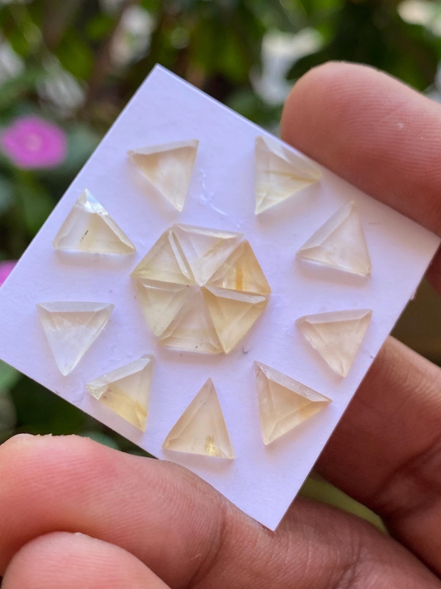 Gorgeous rare citrine triangle kite geometric  flatback beautiful fine quality pcs 15 wt 16.60 cts size 6mm-8mm citrine flatback