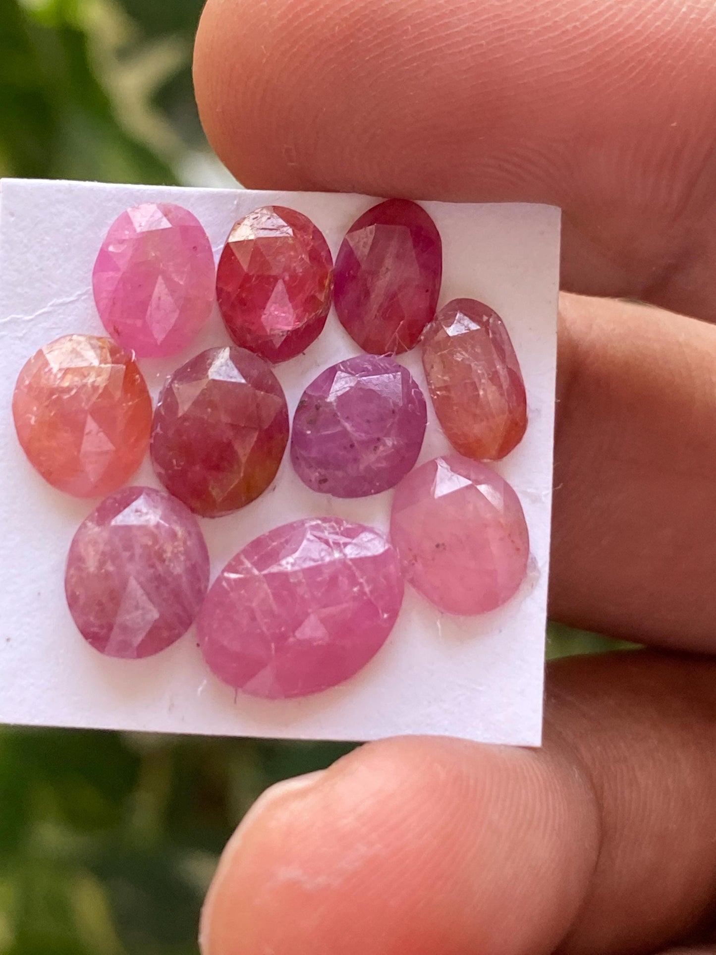 Stunning Rare natural mozambique ruby rosecut lot  mix shapes pcs 10 wt 16.5 cts size 8x6mm-11x8.5mm  unheated untreated ruby rosecut