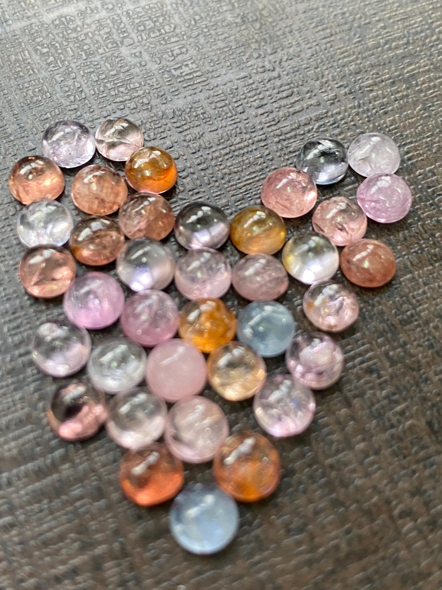 Stunning rare Burma mines spinel round shape cabochons smooth weight 23.75 carats size 4.6mm-5mm pcs 38 spinel round cabochons