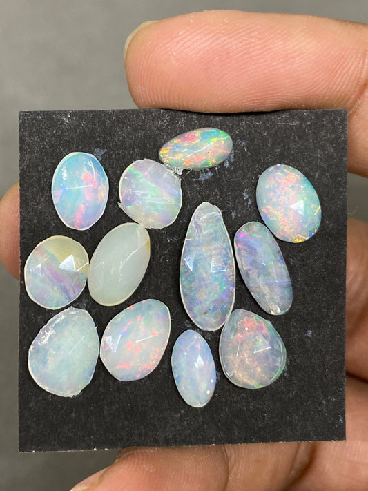 Appealing Ethiopian opal rosecut Welo aaa quality wt 12 carats  pcs 9 size 8x7mm-15x6.8mm rosecut opal multi fire natural opal rosecut