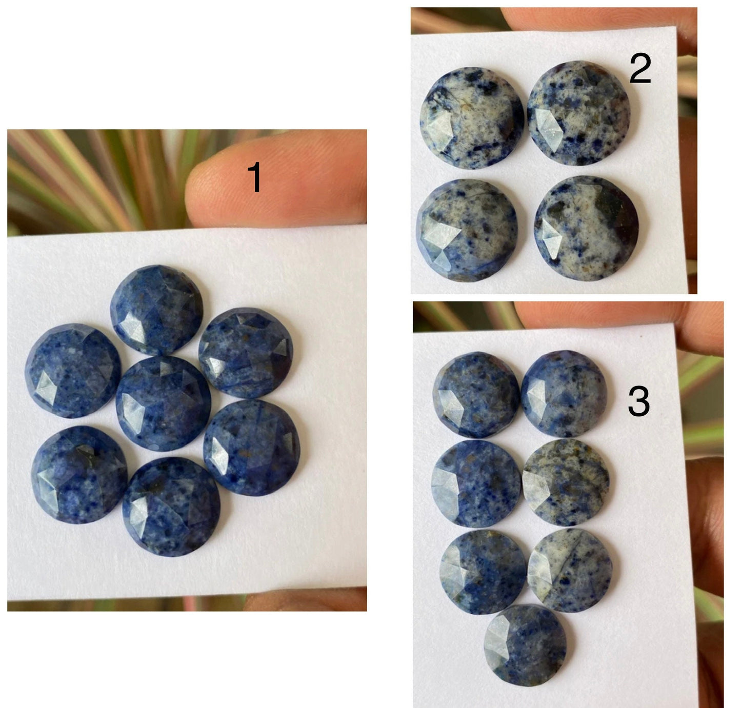 Fascinating  Dumortierite rosecut wholesale lot rosecut dumortierite round flatback gems