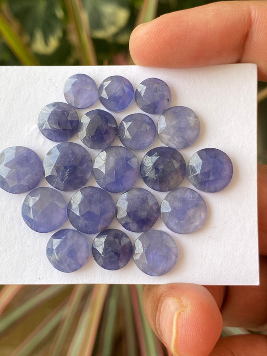 Fabulous Rare iolite rosecut wholesale lot weight 56 carats size 8.5mm-12.1mm  pcs 19  iolite rosecut iolite jewelry