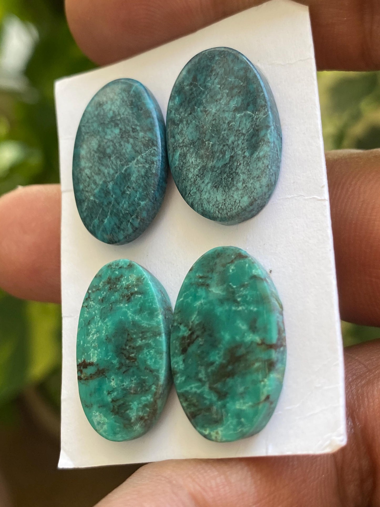 Awesome Turquoise pairs natural hubei mines smooth textured cloud mountain pcs 4 wt 37 carats 21x13mm-22x14mm turquoise earrings supply