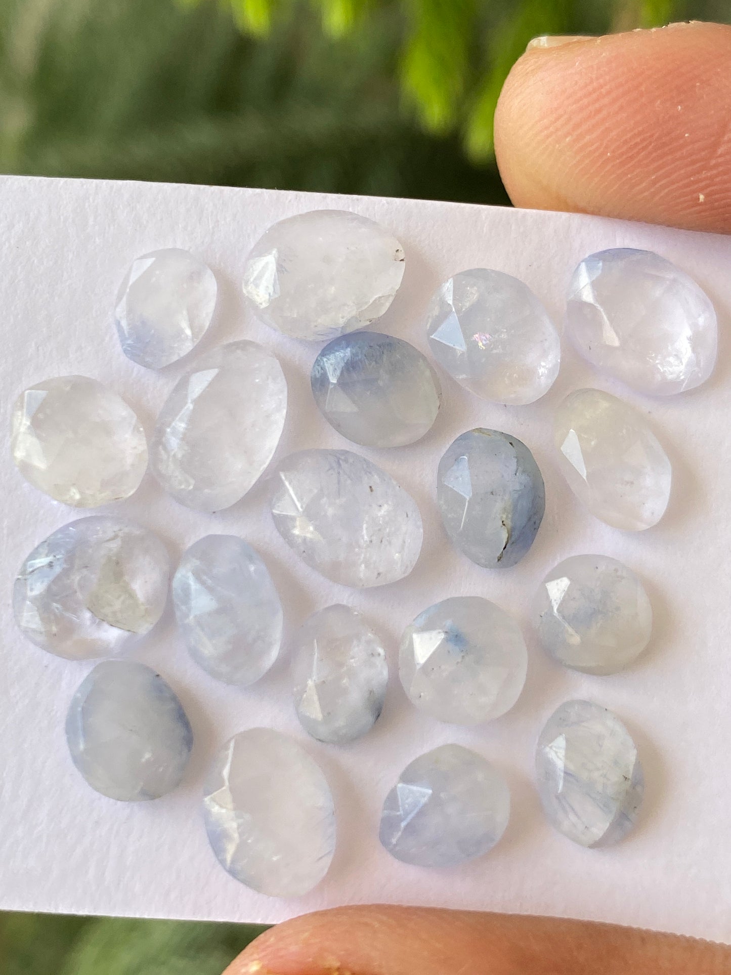 Very rare Dumortierite in quartz rosecut pcs 19 Wt 22 cts size 6.5mm-9x7mm Brazilian mines dumortierite cabochons flatback rosecut