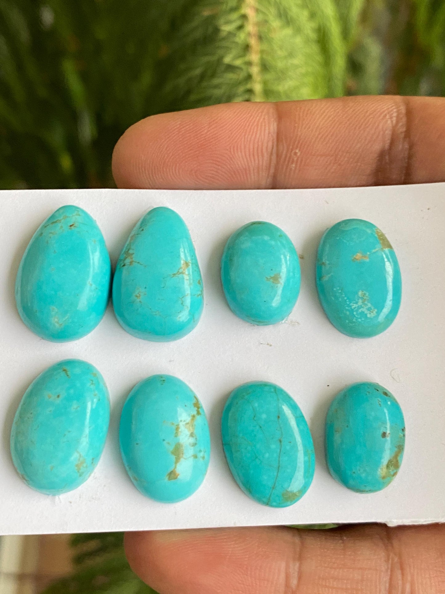 Stunning rare Arizona mines Turquoise cabochons  natural smooth polished ovals pcs 8 wt 91 carats 17x12-22x14mm turquoise cabochons oval