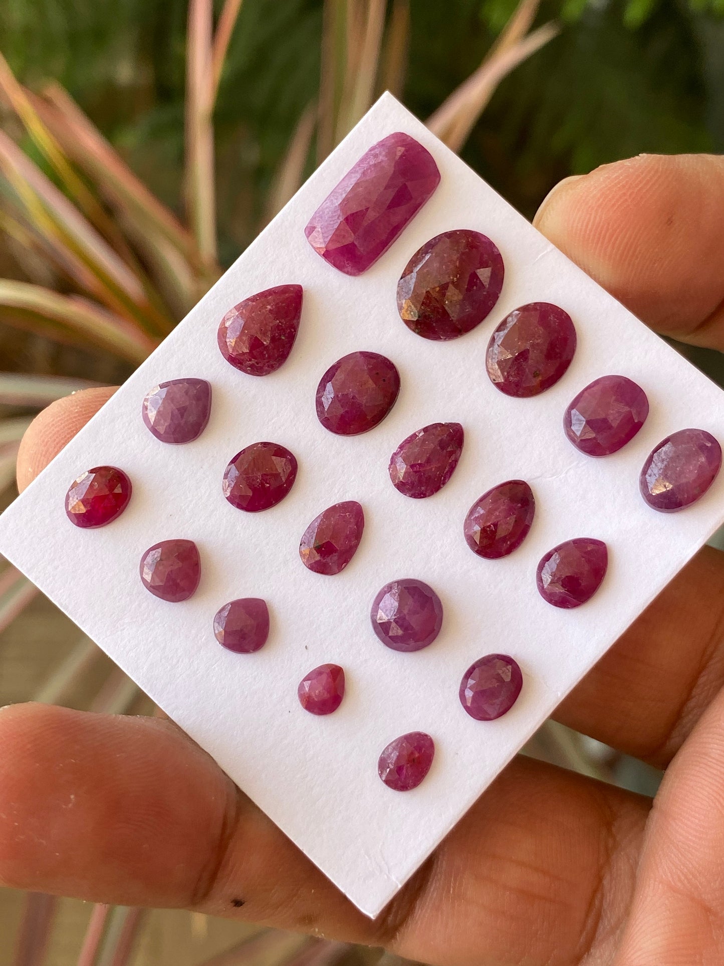 Fantastic rare natural ruby rosecut lot  mix shapes pcs 20 wt 29 cts size 5x4.3mm-10x7.8 unheated untreated ruby rosecut