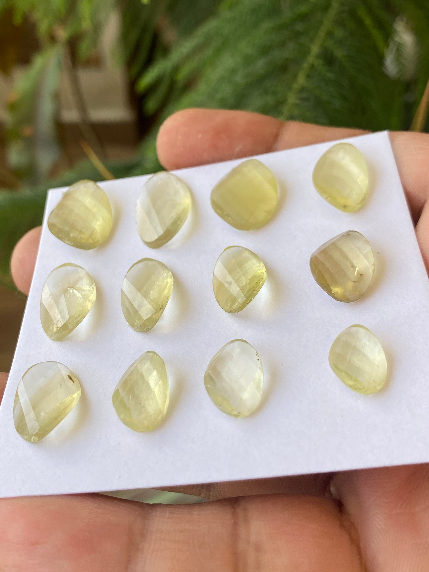 Dazzling lemon quartz twisted oval briolettes faceted  fine quality pcs 12 weight 64 cts size 13x9mm-21x12mm  lemon quartz rosecut