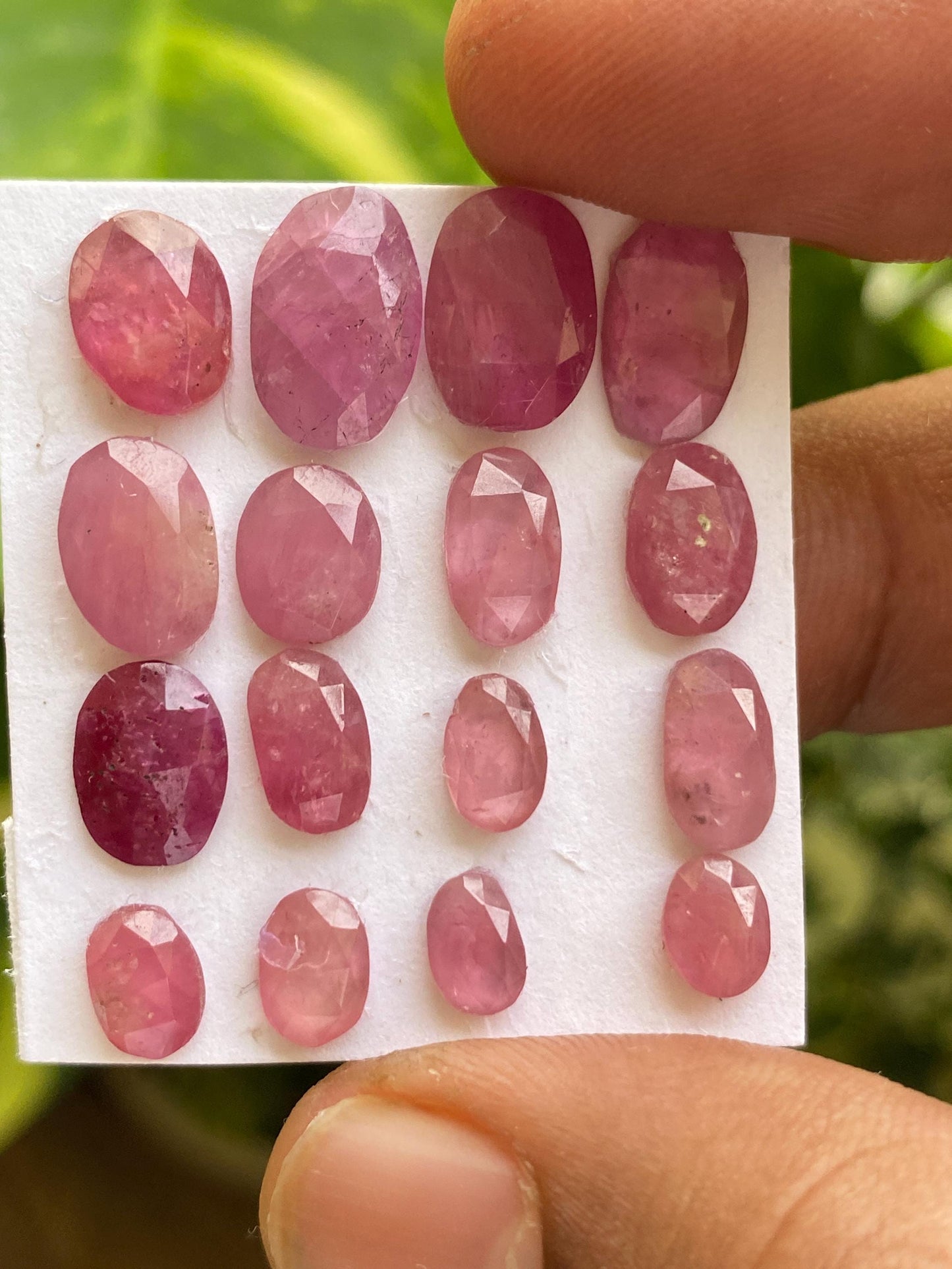 Amazing Rare natural mozambique ruby rosecut lot  mix shapes pcs 16 wt 25.70 cts size 7x4.5mm-12.5x8mm  unheated untreated ruby rosecut