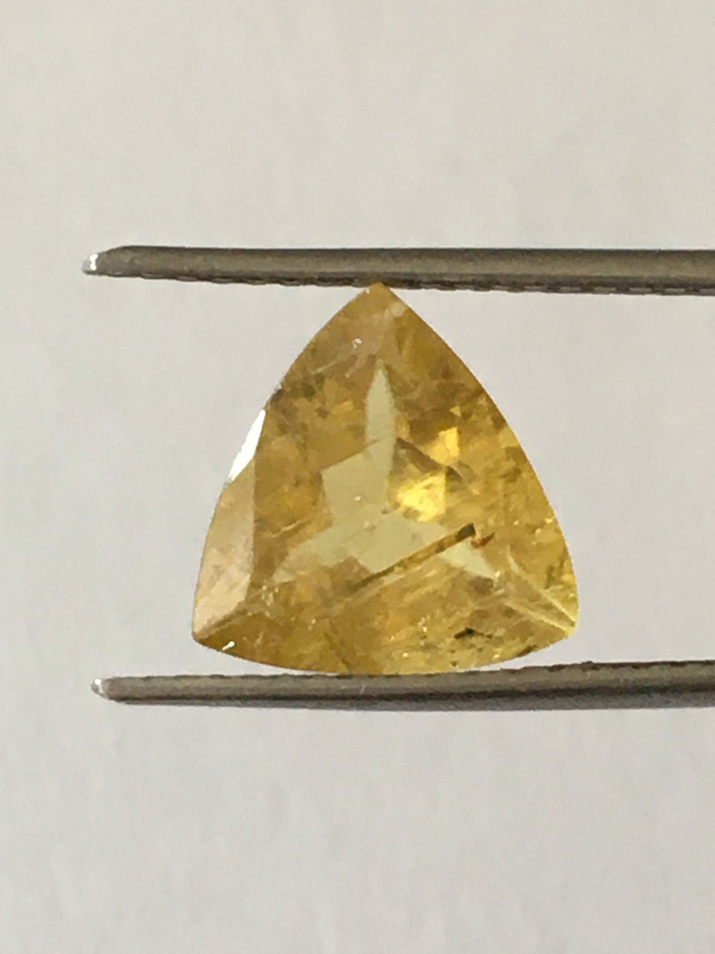 Exquisite rare lemon yellow tourmaline trillion cut wt 2 carats size 9.6mm tourmaline cut for ring pendant