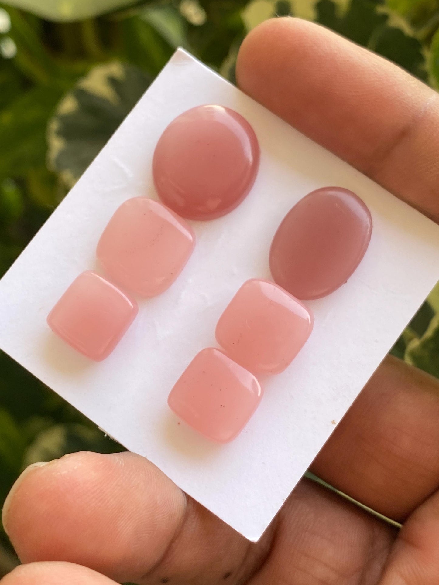 Guava quartz earrings supply weight 47.35  cts pcs 6 size 11x10mm-17x15mm guava quartz cabochons earrings supply